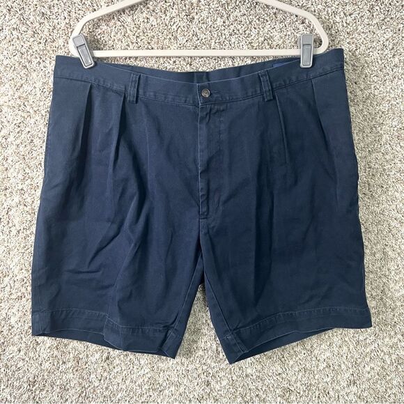 POLO by Ralph Lauren Shorts Men’s 40 Navy Blue Classic Fit Pleated Front 9” - Picture 1 of 7